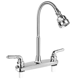 excelfu rv kitchen faucet, rv sink faucets for kitchen with flexible arc 360 degree rotatable sprayer, rv kitchen sink faucet replacement for campers, rvs motorhomes, travel trailers (8 inches apart)