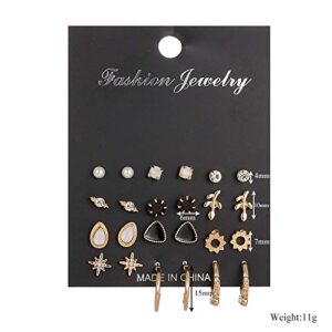 42 Pairs Earrings Set Assorted Multiple Stud Earrings Set for Women Earring Set for Multiple Piercings Statement Earrings Friendship Jewelry (#1)