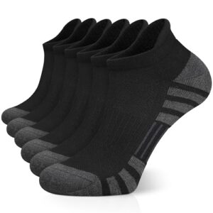 airacker ankle athletic running socks cushioned breathable low cut sports tab socks for men and women (6 pairs)