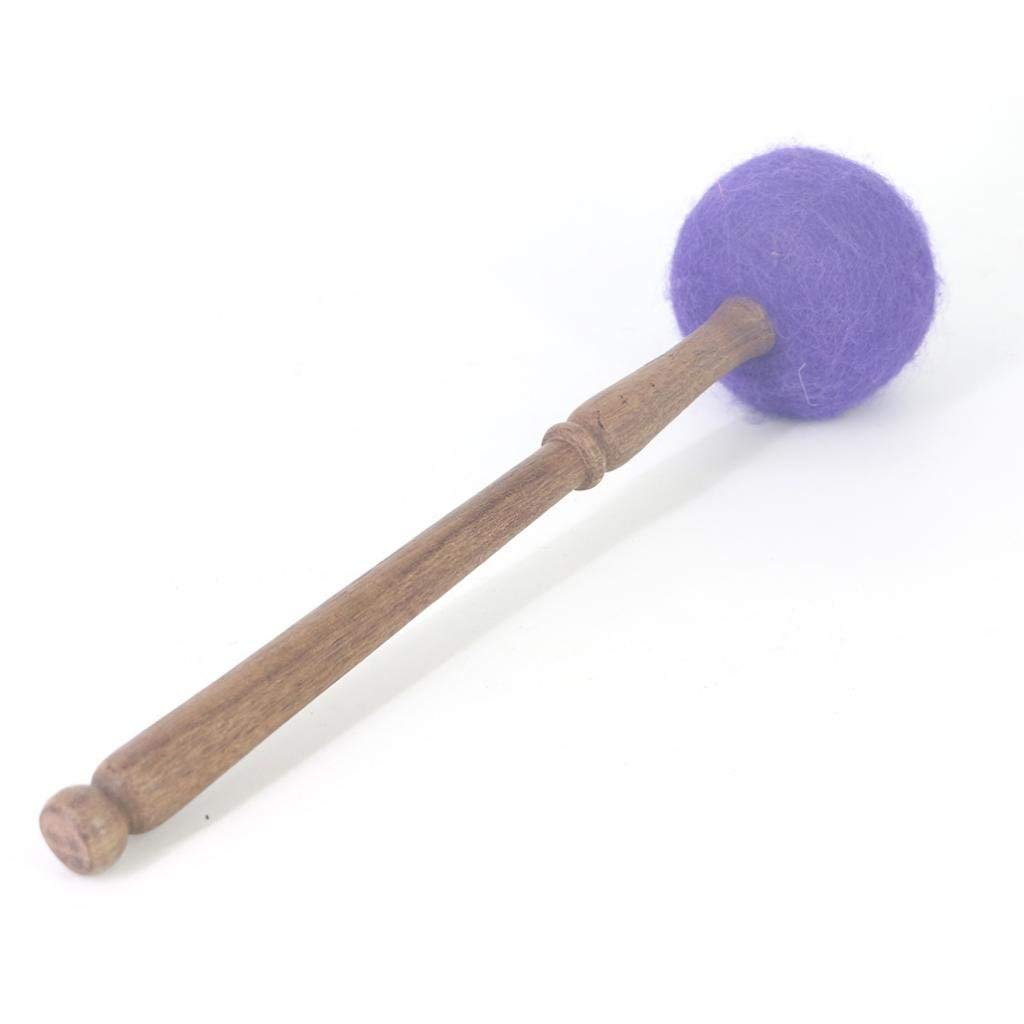 Inzopo Tibetan Buddhism Singing Bowl Mallet Wood Striker With Wool Felt 28cm Purple