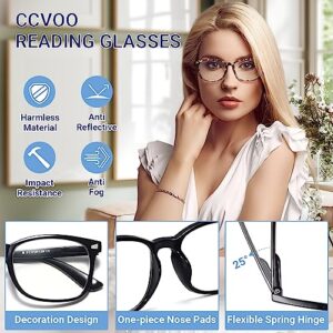 CCVOO 5 Pack Reading Glasses Blue Light Blocking, Filter UV Ray/Glare Computer Readers Fashion Nerd Eyeglasses Women/Men (*C1 Mix, 1.25)