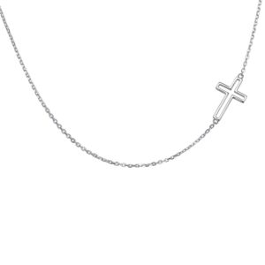 daochong s925 sterling silver jewelry sideways hollow cross choker necklace 14 inches to 18 inches