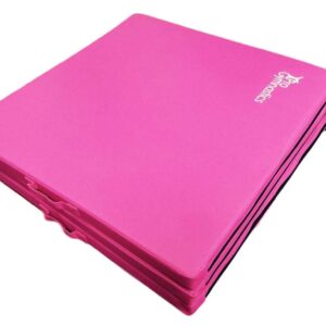 Pro-Gymnastics Gymnastics Mat 2" Thick Tri-Fold Folding Exercise Tumble Mat - with 3 Bar Leg Stretcher Flexibility Stretching Machine for Gymnastics, Yoga, Aerobics, MMA, Home Gym Exercise Workout Mat