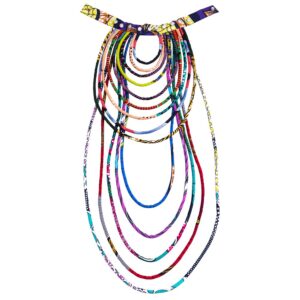 africstyle african necklaces for women jewelry ladies necklace ankara fabric necklace (multicolor)