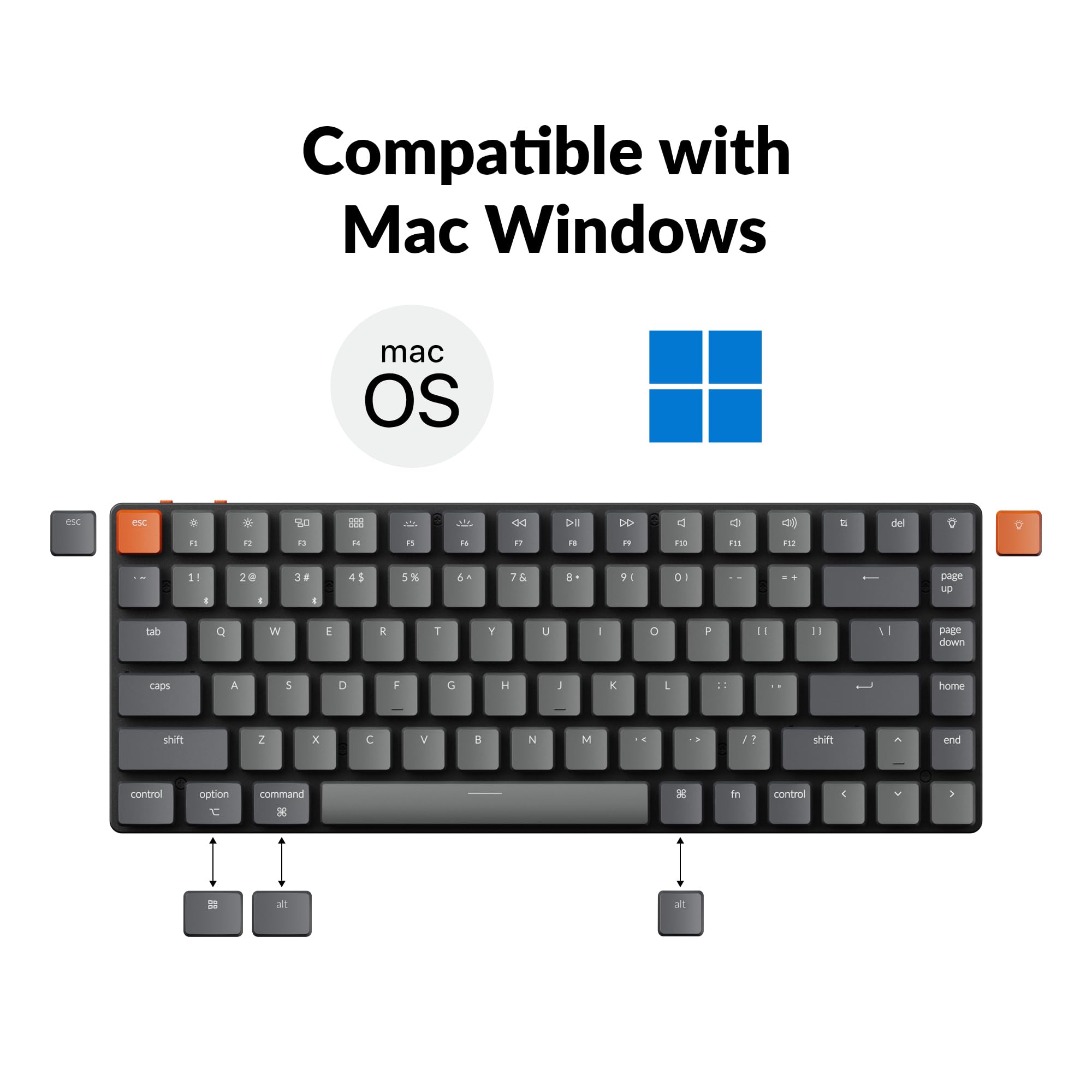 Keychron K3 Version 2, 84 Keys Ultra-Slim Wireless Bluetooth/USB Wired Mechanical Keyboard with White LED Backlit, Low-Profile Gateron Mechanical Brown Switch Compatible with Mac Windows