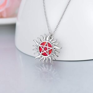 SIMONLY Supernatural Necklace Sterling Silver Created Opal Sun Sunburst Pendant Supernatural Necklaces Jewelry…