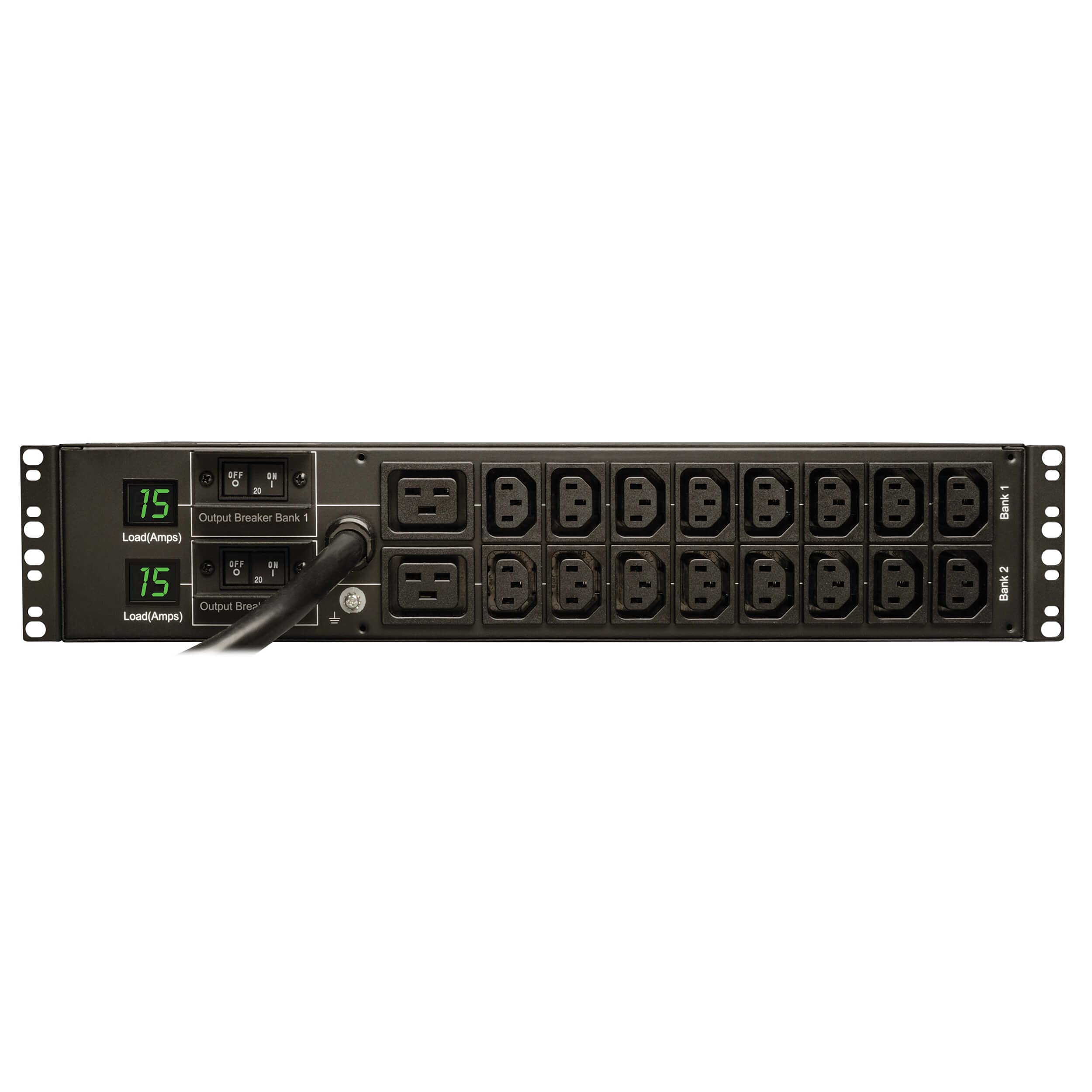 Tripp Lite Metered PDU, 5.8kW Single Phase PDU, 2U Rackmount PDU, 18 Outlets 208/240V (16 C13, 2 C19), L6-30P Input, 1.8m Cord, TAA (PDUMH30HV6)