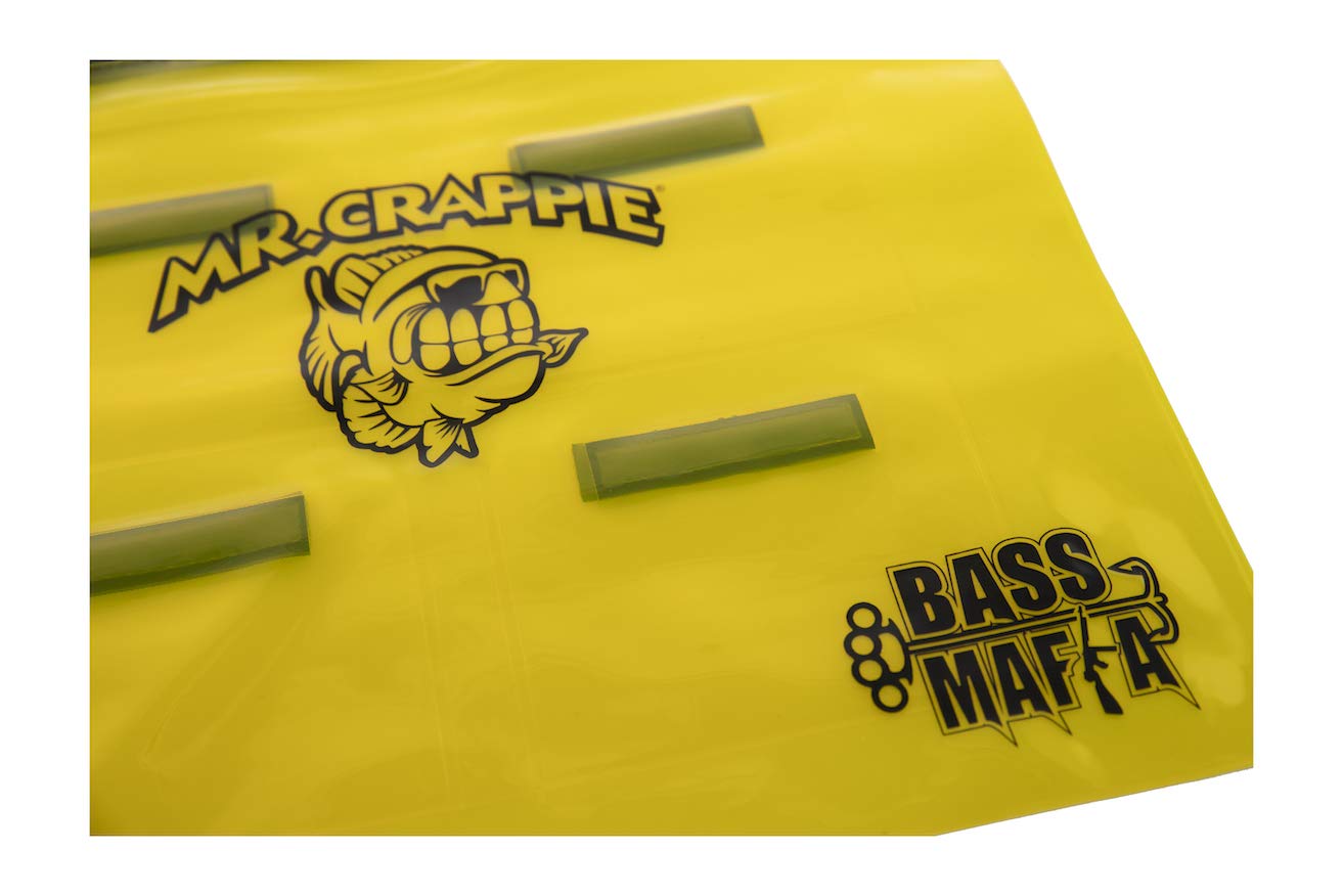 Mr. Crappie Money Bag 4 Banger | Bass Mafia Waterproof Bag for Bait & Phones | Holder for Items While Fishing | Four 4x5.5 Pockets | 13x15 | Yellow