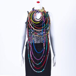 AFRICSTYLE African Necklaces for Women Jewelry Ladies Necklace Ankara Fabric Necklace (Multicolor)