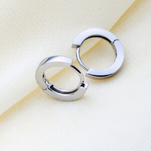 Small Silver Hoop Earrings for Women : 14k White Gold Plated Hypoallergenic Tiny Cartilage Huggie Girls Ear Jewelry