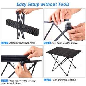 RISEPRO Portable Camping Table, Ultralight Folding Table with Aluminum Table Top and Carry Bag, Easy to Carry, Ideal for Outdoor, Camping, Picnic, Cooking, Beach, Hiking, Fishing 68 X 46 X 40cm