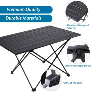 RISEPRO Portable Camping Table, Ultralight Folding Table with Aluminum Table Top and Carry Bag, Easy to Carry, Ideal for Outdoor, Camping, Picnic, Cooking, Beach, Hiking, Fishing 68 X 46 X 40cm