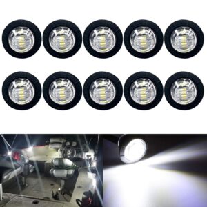 10 pack waterproof marine boat led lights, led underwater lighting, utility led interior lights navigation lights deck courtesy lights 12v for yacht boat fishing pontoon sailboat kayak (white)