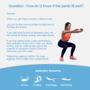 GoldFin Womens Wetsuit Pants, 2mm Neoprene Pants Keep Warm for Diving Swimming Surfing Kayaking Boating (Blue, M)