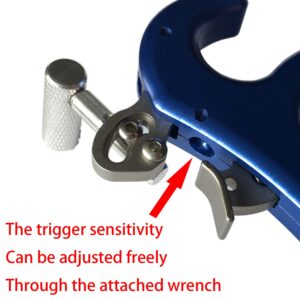 JY-Sports Archery Release Aids 4-Finger Handle Adjustable Aluminium Alloy String Separator Protector for Compound Bow Blue