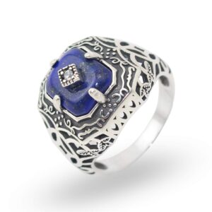 jiangtao 925 sterling silver caroline forbes daylight ring the vampire diaries lapis lazuli jewelry (silver, 5)