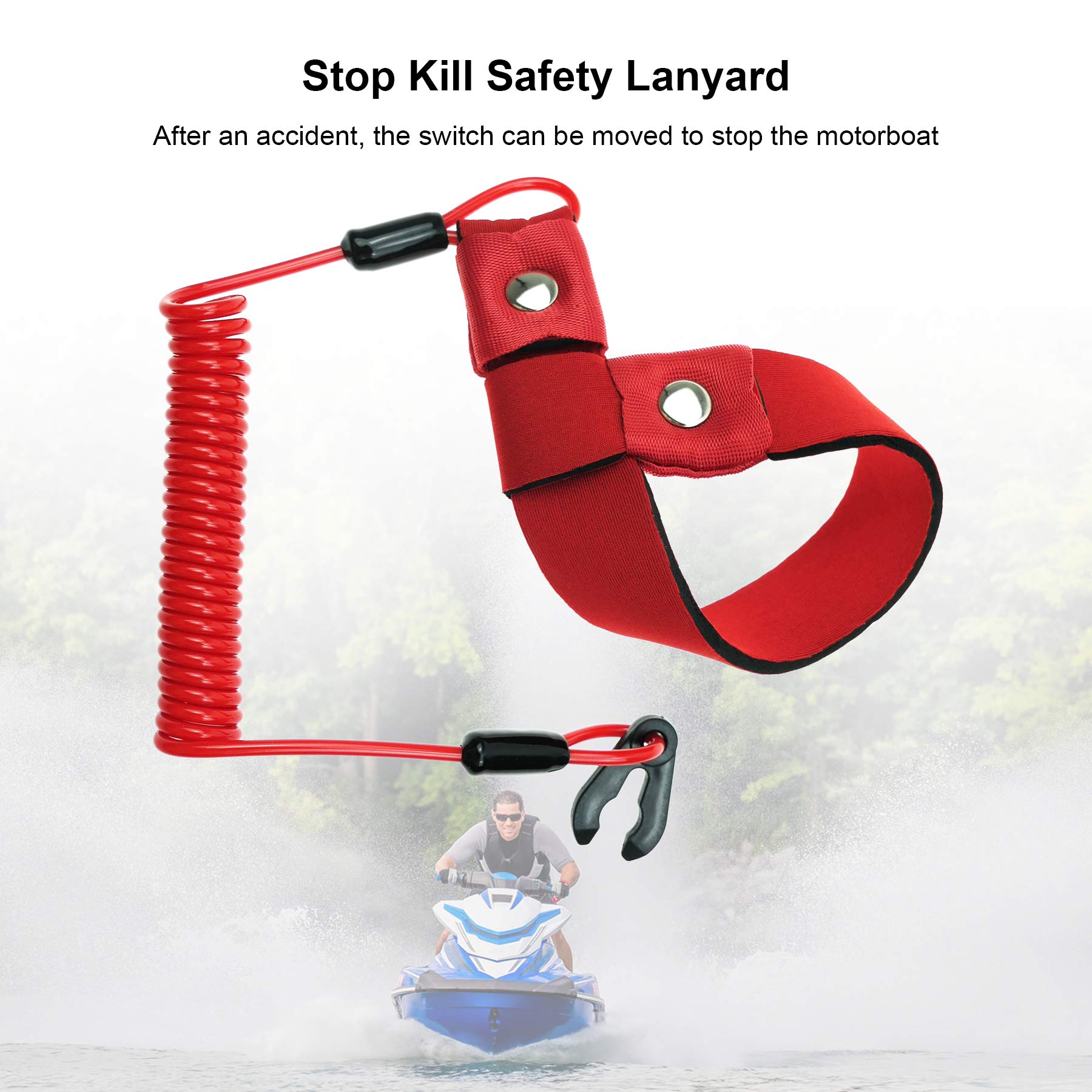 Start Stop Kill Safety Lanyard Fits for Yamaha Jet Ski WaveRunner WaveVenture WaveRaider WaveJammer WaveBlaster FX140 Replace EW2-68348-00-00, Handlebar Switch Key Floating Emergency Flameout Rope