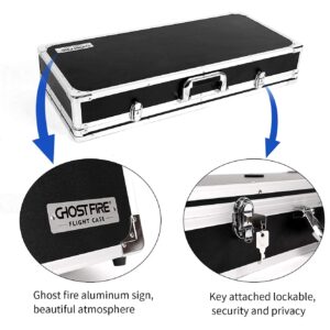 Ghost Fire Guitar Multi Effect Pedal Case 27.5x11.6x4.2in ，with Pedal Mounting Tape Fastener，Sturdy Locking Aluminum ，T series T-EC14