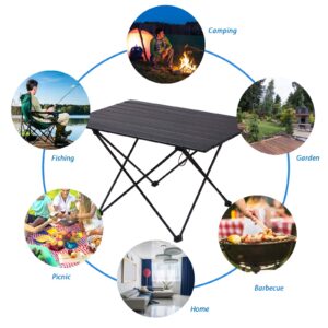 RISEPRO Portable Camping Table, Ultralight Folding Table with Aluminum Table Top and Carry Bag, Easy to Carry, Ideal for Outdoor, Camping, Picnic, Cooking, Beach, Hiking, Fishing 68 X 46 X 40cm