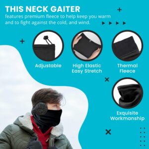 180s Tec Fleece Convertible Multifunctional Neck Warmer, Winter Neck Gaiter, for Men and Women (Black, Tec Fleece)