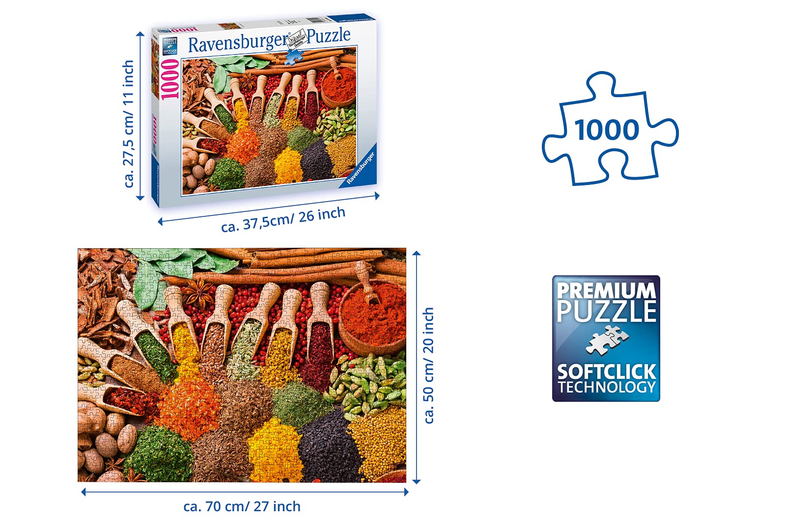 Ravensburger Herbs & Spices 1000 Piece Jigsaw Puzzles for Adults and Kids Age 14 Years Up [Amazon Exclusive]