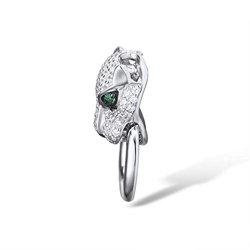 Santuzza Panther Pendant 925 Sterling Silver Leopard Pendants White Cubic Zirconia Green Spinel Jaguar Jewelry