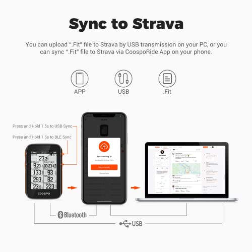COOSPO Bike Computer Wireless GPS,Bike Speedometer with Auto Backlight, Bluetooth5.0 ANT Cycling GPS Computer,Bicycle Computer Wireless BC200 Bundle with CooSpo Cadence Speed Sensor …