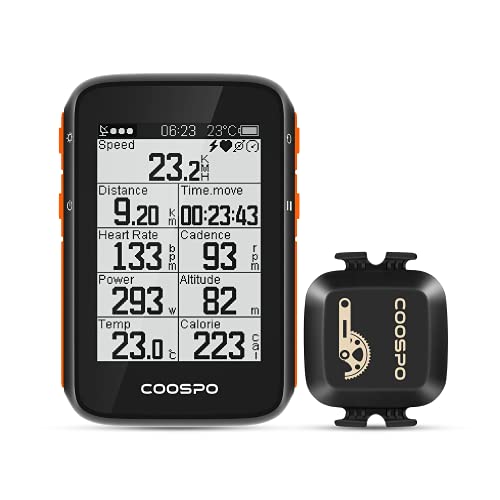 COOSPO Bike Computer Wireless GPS,Bike Speedometer with Auto Backlight, Bluetooth5.0 ANT Cycling GPS Computer,Bicycle Computer Wireless BC200 Bundle with CooSpo Cadence Speed Sensor …