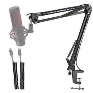 mic arm for hyperx quadcast - professional boom arm compatible with hyperx quadcast s and quadcast microphone, adjustable scissor microphone quadcast boom arm by youshares