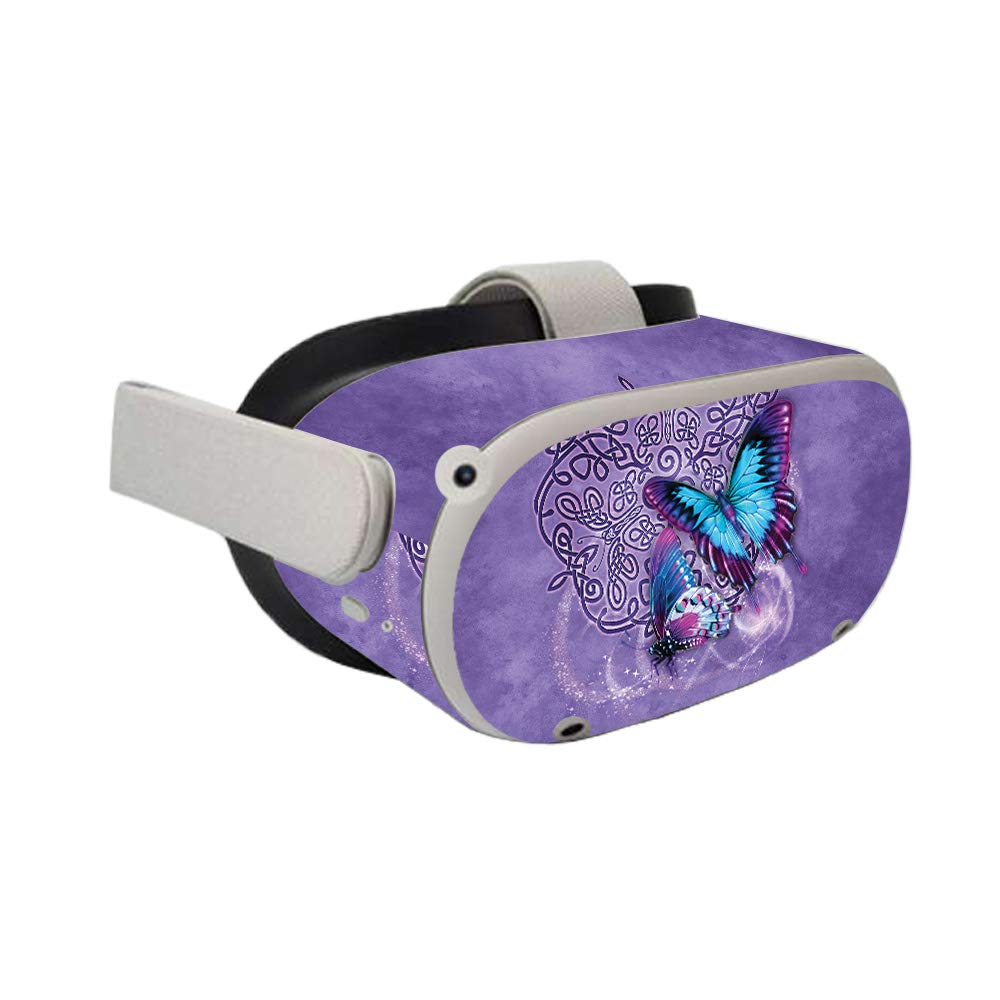 MightySkins Skin Compatible with Oculus Quest 2 - Celtic Butterflies | Protective, Durable, and Unique Vinyl Decal wrap Cover | Easy to Apply, Remove, and Change Styles | Made in The USA (OCQU2-Celtic Butterflies)