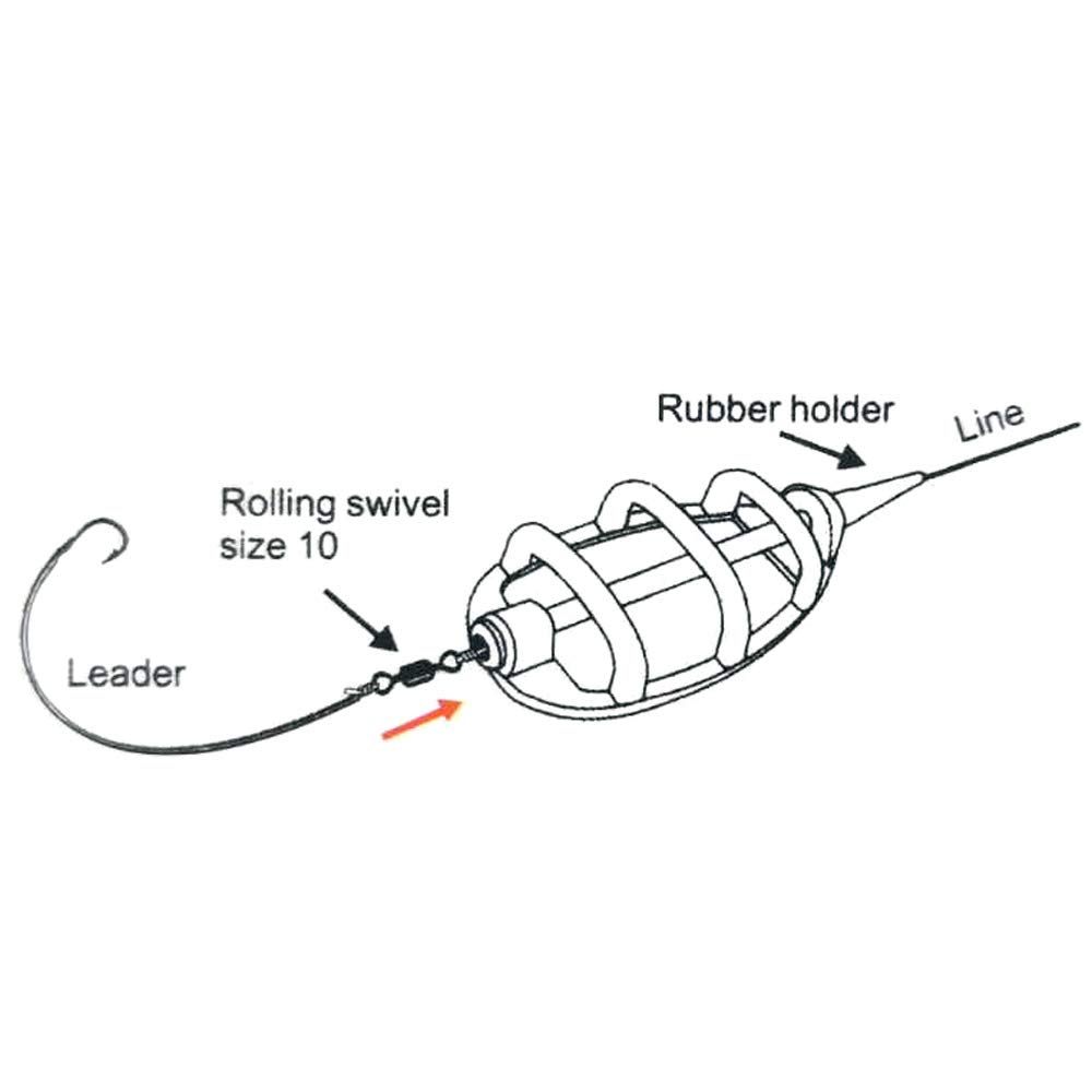 WHYHKJ Inline Method Feeder Set 4 Inline Method Feeders 15/20/25/35g with 1 Rubber Molding for Carp Fishing Holder Tool