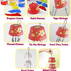 Dan&Darci Wind Chime Making & Painting Kit - Arts and Crafts Gift for Girls & Boys Ages 6, 7, 8, 9, 10-12 - Birthday & Easter Gifts for Kids - Kid Art & Craft Kits - DIY Stuff for Girl Age 6-12