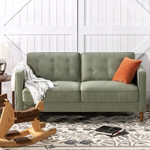 zinus lauren sofa couch / button tufted cushions / easy, tool-free assembly, pear green