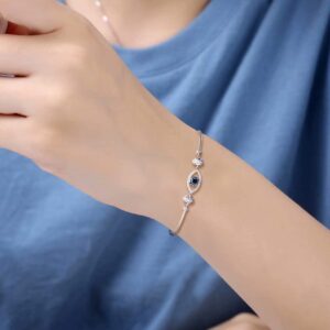 SUE'S SECRET Evil Eye Bracelet Crystal Jewelry Bangle with a Tiny Cross Extender for Women Mothers Day Easter Gifts for Mom Anniversary Day Birthday