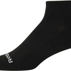 Reebok Men's Athletic Quarter Socks with Cushion Comfort (12 Pack), Size 6-12.5, All Black