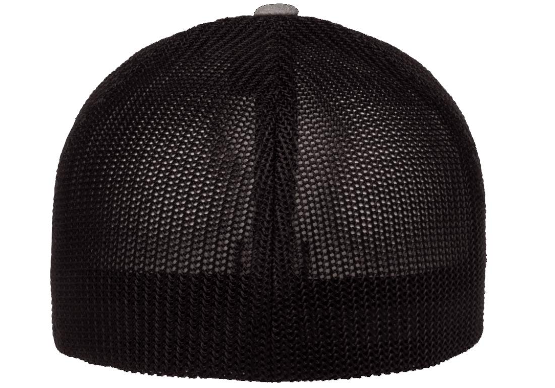 1960-63 Ford Falcon Hardtop Outline Design Flexfit Trucker Mesh Fitted Cap Heather/Black