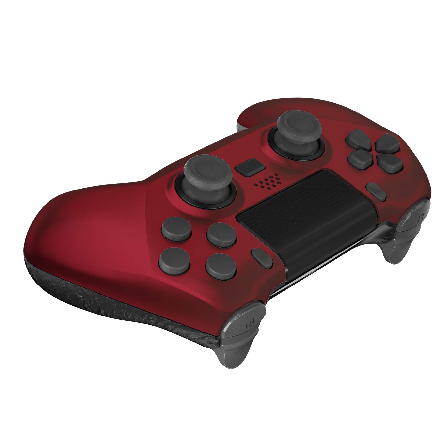 eXtremeRate Scarlet Red Decade Tournament Controller (DTC) Upgrade Kit for PS4 Controller JDM-040/050/055, Upgrade Board & Ergonomic Shell & Back Buttons & Trigger Stops - Controller NOT Included