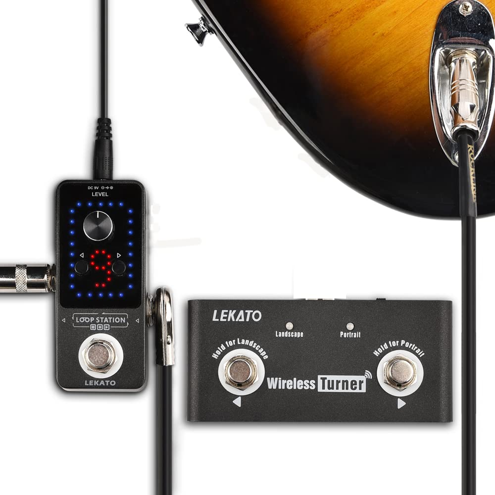 LEKATO Guitar Effect Pedal with External Pedal for Guitar Looper Pedal Tuner Switching, Function Loop Station Loops 9 Loops 40 minutes Record Time, Perfect Collection for Electric Guitar Bass