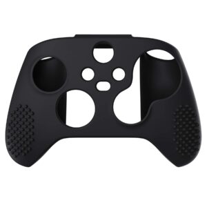 eXtremeRate PlayVital Black 3D Studded Edition Anti-Slip Silicone Cover Skin for Xbox Series X/S Controller, Soft Rubber Case Protector for Xbox Core Wireless Controller with 6 Black Thumb Grip Caps