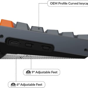 Keychron K4 Wireless Bluetooth/USB Wired Gaming Mechanical Keyboard, Compact 100 Keys RGB LED Backlit Gateron Brown Switch N-Key Rollover, Aluminum Frame for Mac Windows, Version 2