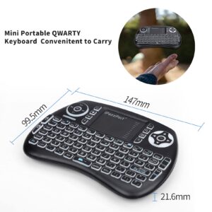 iPazzPort (Newest Upgrade) Mini Bluetooth Keyboard with Touchpad (Handheld Keyboard), Backlit Mini Wireless Keyboard with 2.4G USB Dongle for Google/Android TV Box/FireStick/Laptop/PC KP-21SM