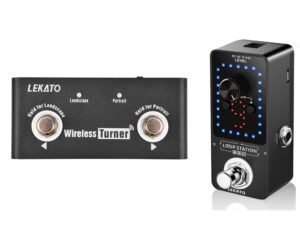 lekato guitar effect pedal with external pedal for guitar looper pedal tuner switching, function loop station loops 9 loops 40 minutes record time, perfect collection for electric guitar bass