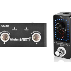 LEKATO Guitar Effect Pedal with External Pedal for Guitar Looper Pedal Tuner Switching, Function Loop Station Loops 9 Loops 40 minutes Record Time, Perfect Collection for Electric Guitar Bass