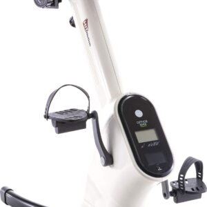 Upright Training X-Bike With Magnetic Resistance - Exercise Cycling Bicycle for Cardiac Aerobic Exercise, White - Keep Fit at Work or Home - 8 gears - Digital Display - Arm Rest - Non-Slip Pedals