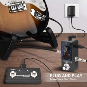 LEKATO Guitar Effect Pedal with External Pedal for Guitar Looper Pedal Tuner Switching, Function Loop Station Loops 9 Loops 40 minutes Record Time, Perfect Collection for Electric Guitar Bass