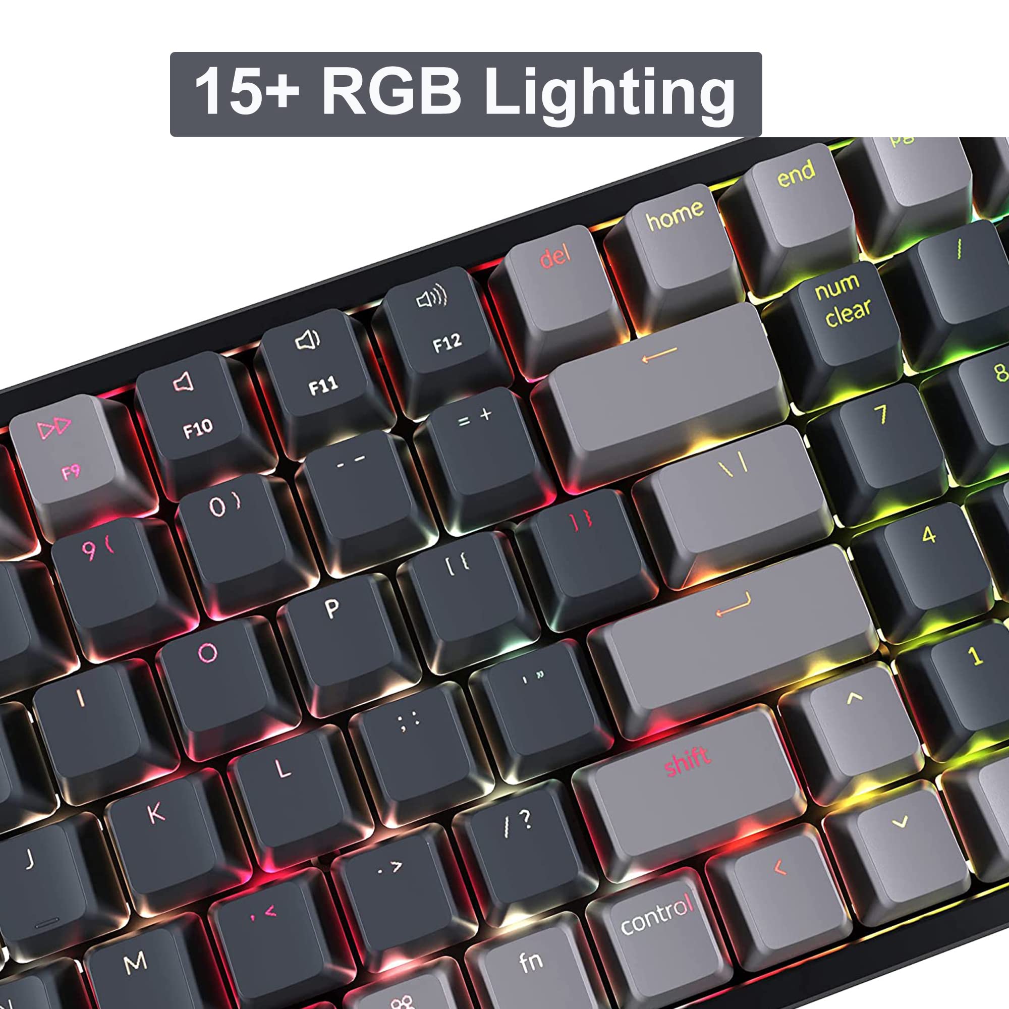 Keychron K4 Wireless Bluetooth/USB Wired Gaming Mechanical Keyboard, Compact 100 Keys RGB LED Backlit Gateron Brown Switch N-Key Rollover, Aluminum Frame for Mac Windows, Version 2