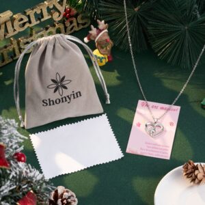 Shonyin Silver Unicorn Necklace for Women Girls CZ Unicorn Heart Necklace You Are Magical Christmas Birthday Valentines Stocking Stuffer Gifts for Girls Daughter Granddaughter Niece