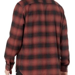 Vince MENS TONAL PLAID QUARTER ZIP,REDCURRANT,MEDIUM