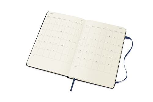 Moleskine Classic 12 Month 2022 Weekly Horizontal Planner, Hard Cover, Large (5" x 8.25"), Sapphire Blue