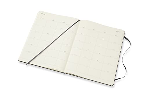 Moleskine Classic 12 Month 2022 Monthly Planner, Hard Cover, XL (7.5" x 9.75"), Black